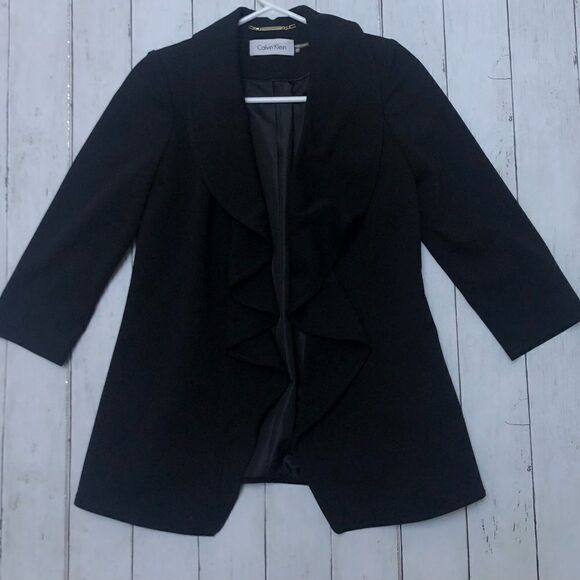 Calvin Klein Waterfall Open Blazer Jacket Size 2P - Picture 1 of 4